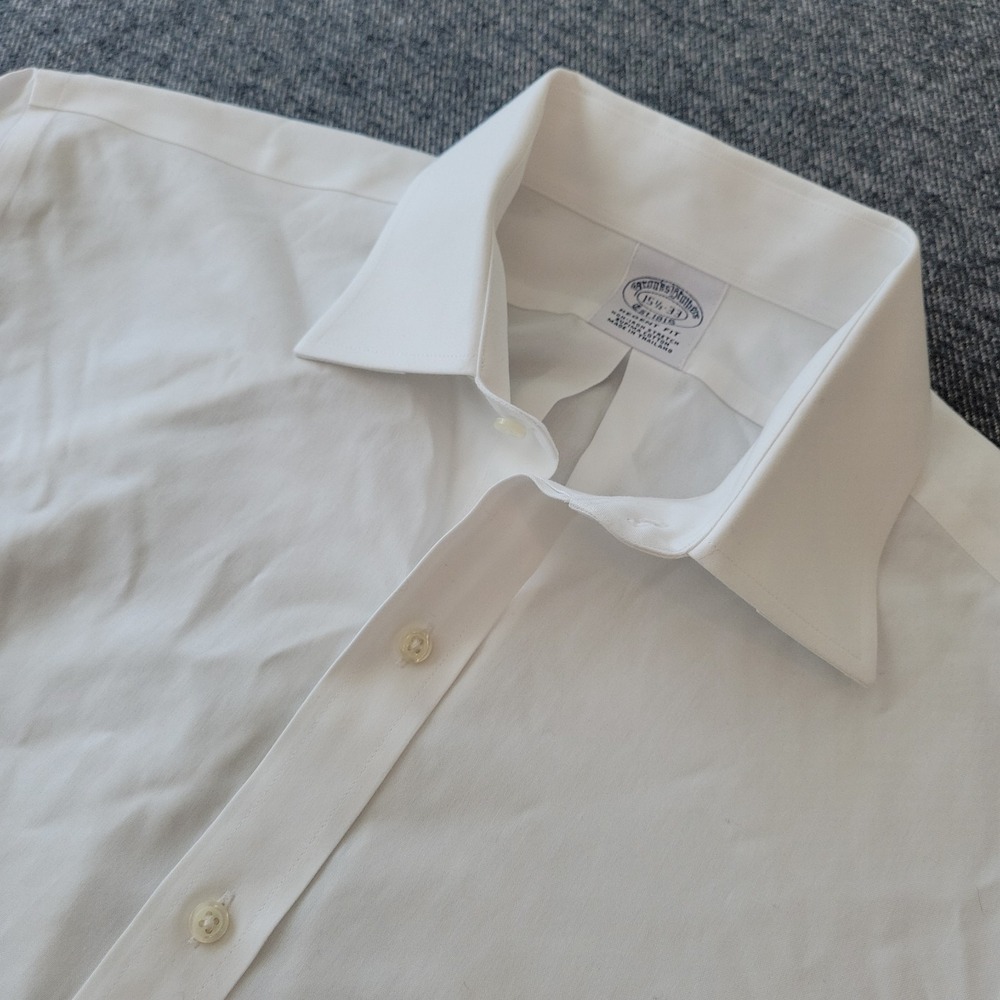 Brooks Brothers Dress Shirt Men's 15.5 33 White Regent Supima Non Iron Stretch